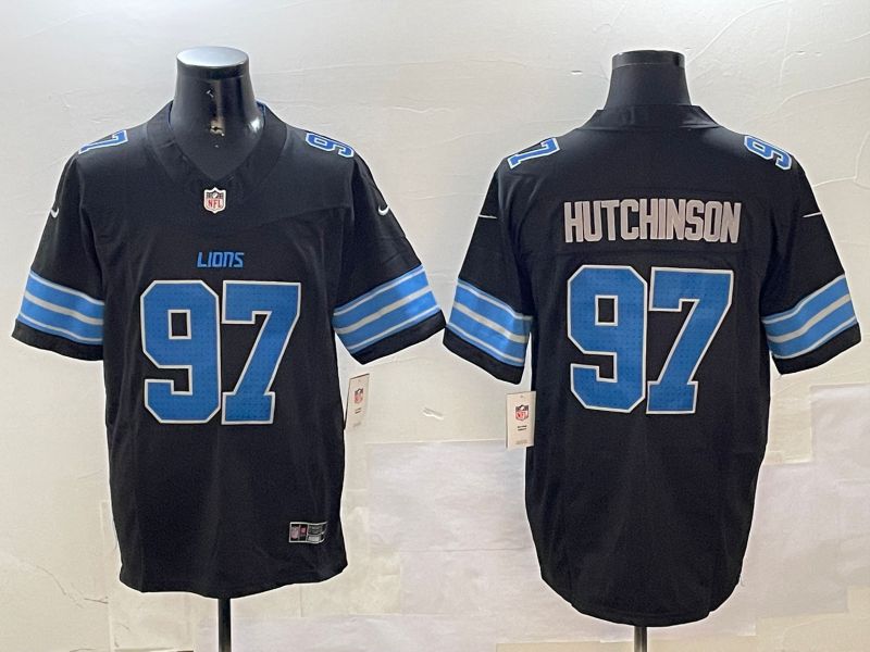 Men Detroit Lions #97 Hutchinson Black three generations 2024 Nike Limited NFL Jersey style 1->detroit lions->NFL Jersey